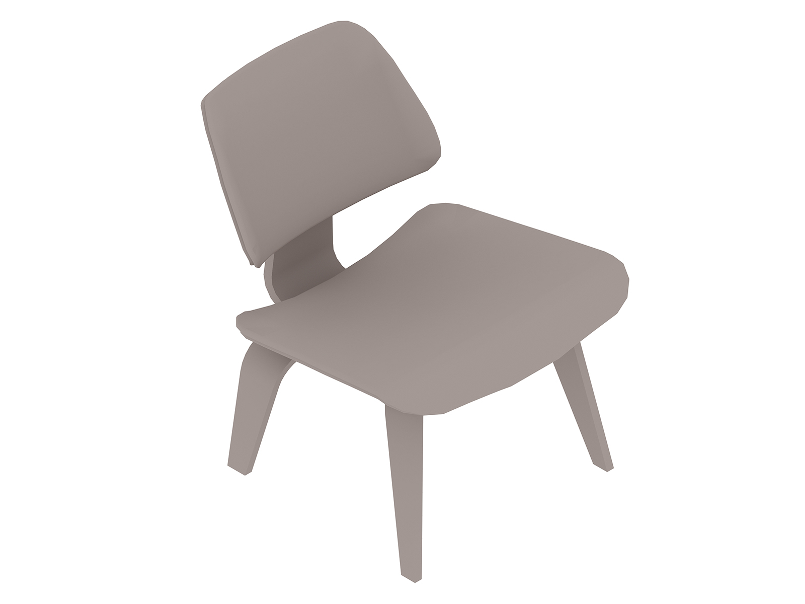 通用渲染图 - Eames模压胶合板躺椅–实木底座–带软垫