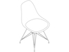 A line drawing - Eames Molded Wood Chair–Wire Base–Upholstered Seat Pad