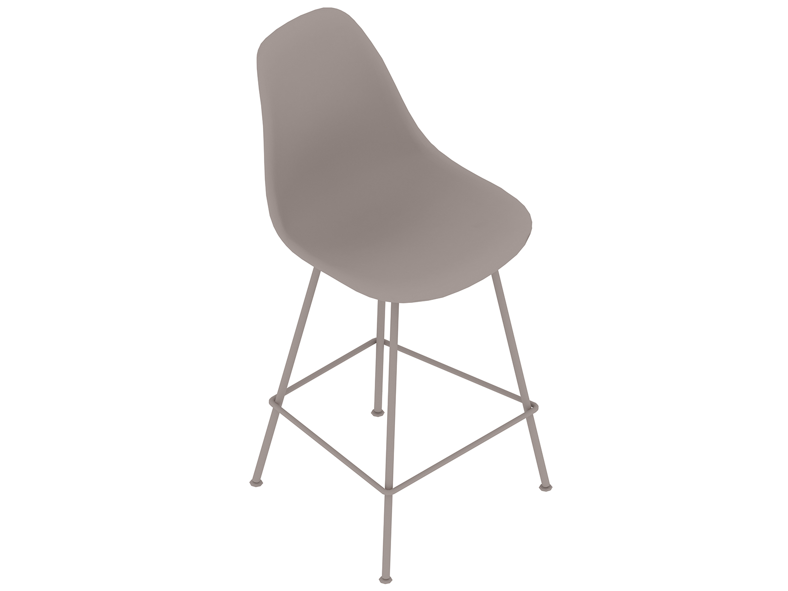 通用渲染图 - Eames模压木制椅–柜台高度–无软垫