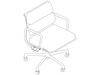 线描图 - Eames Soft Pad软垫座椅–老板椅–带扶手