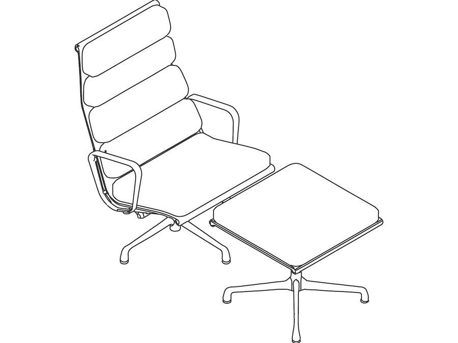 Um desenho de linha - Lounge Chair Eames Soft Pad