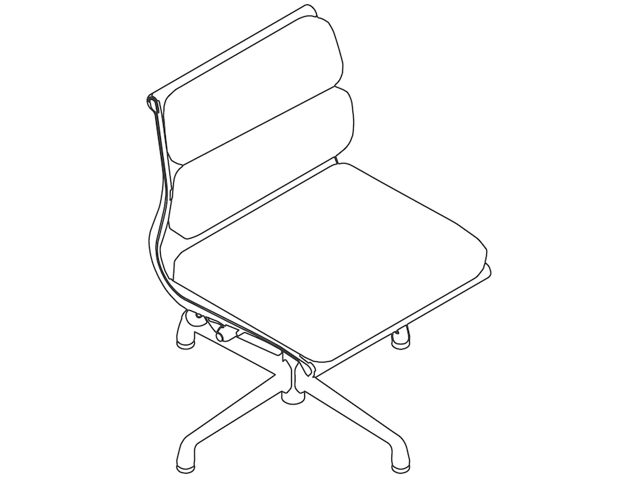 线描图 - Eames Soft Pad软垫单椅–无扶手