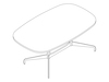 线描图 - Eames桌子–椭圆–分段底座