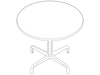 线描图 - Eames桌子––圆桌–收缩底座