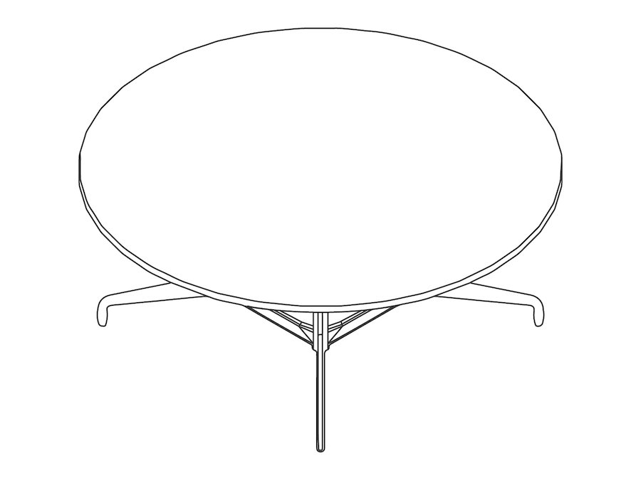 A line drawing - Eames Table–Round–Segmented Base