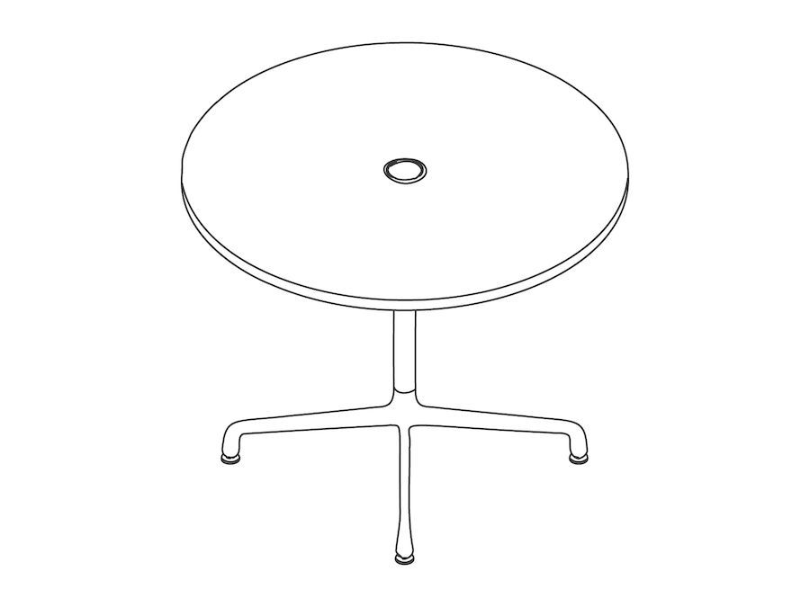 线描图 - Eames桌子–圆桌–通用底座