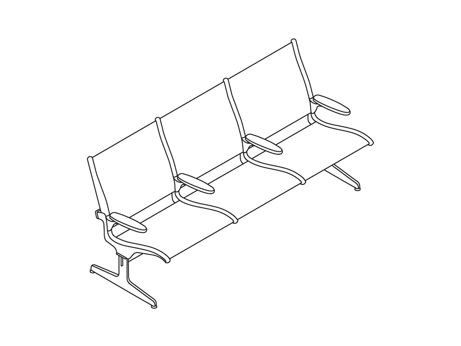 A line drawing - Eames Tandem Sling Seating
