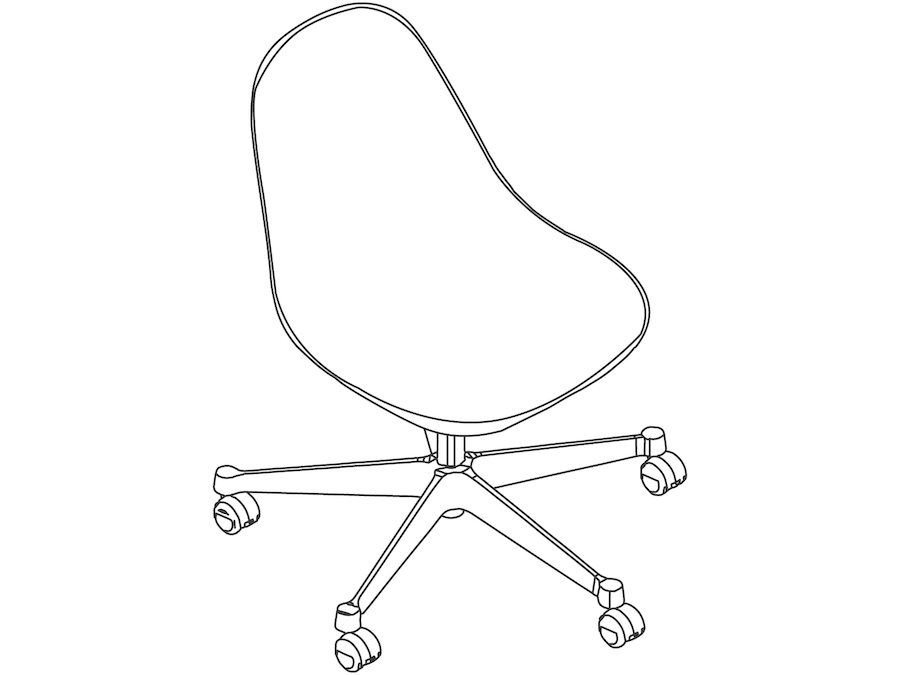 A line drawing - Eames Task Chair–Armless–Fully Upholstered