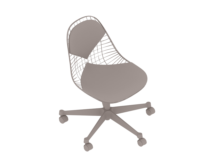 Una representación genérica - Silla de trabajo Eames sin brazos, con respaldo y asiento tapizados y carcasa de alambre