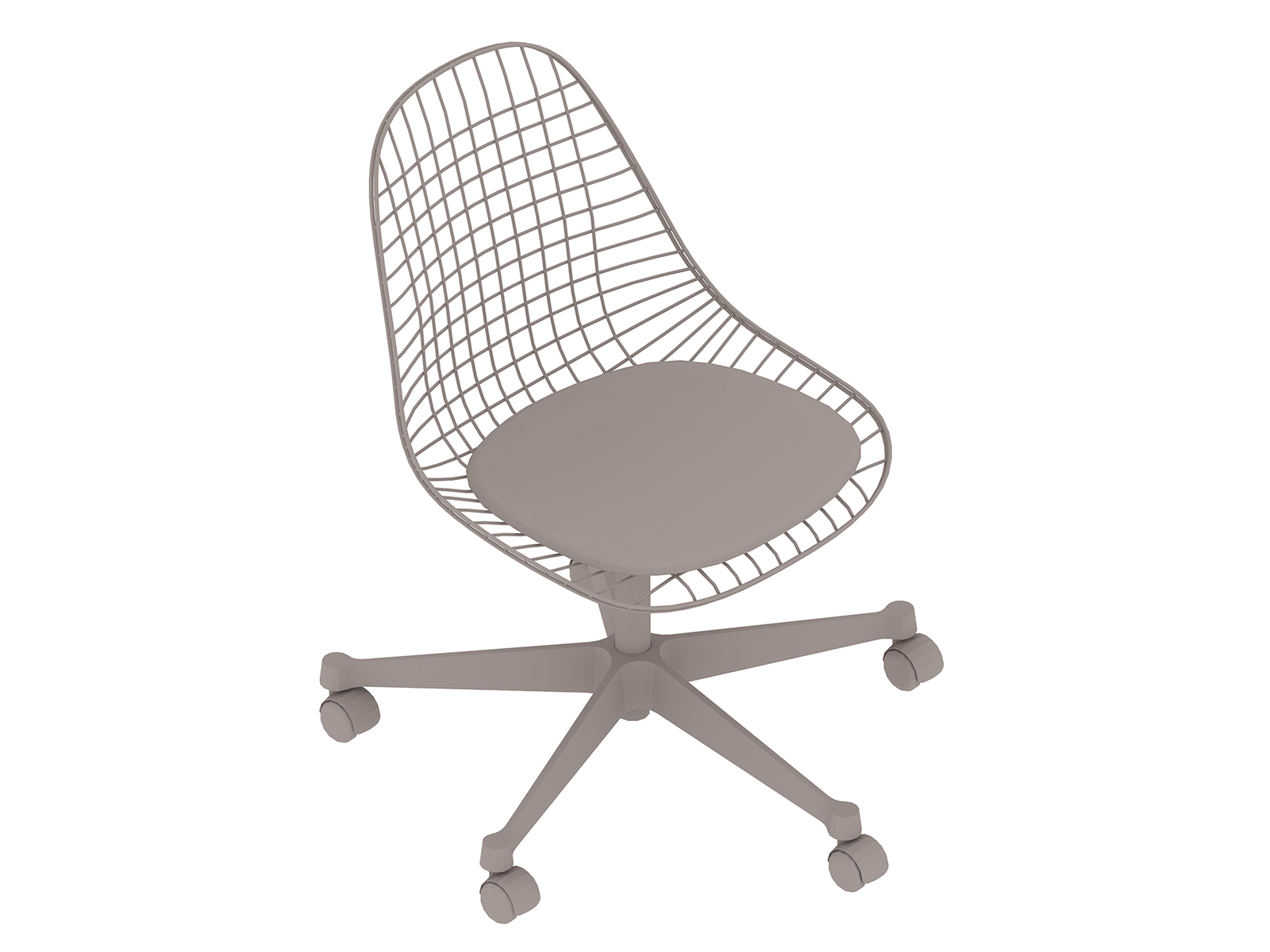 Una representación genérica - Silla de trabajo Eames sin brazos, con asiento tapizado y carcasa de alambre