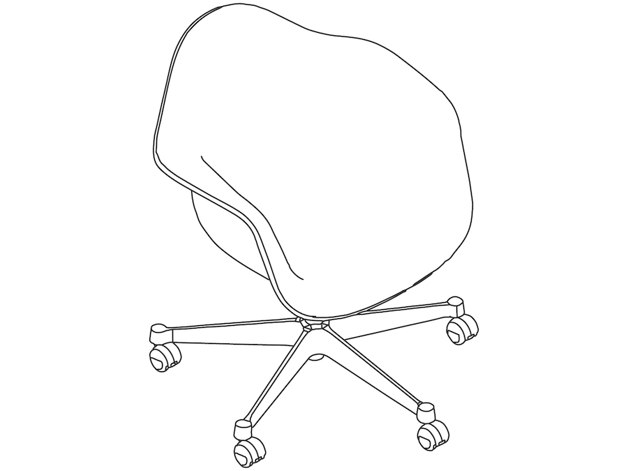 A line drawing - Eames Task Chair–With Arms–Fully Upholstered