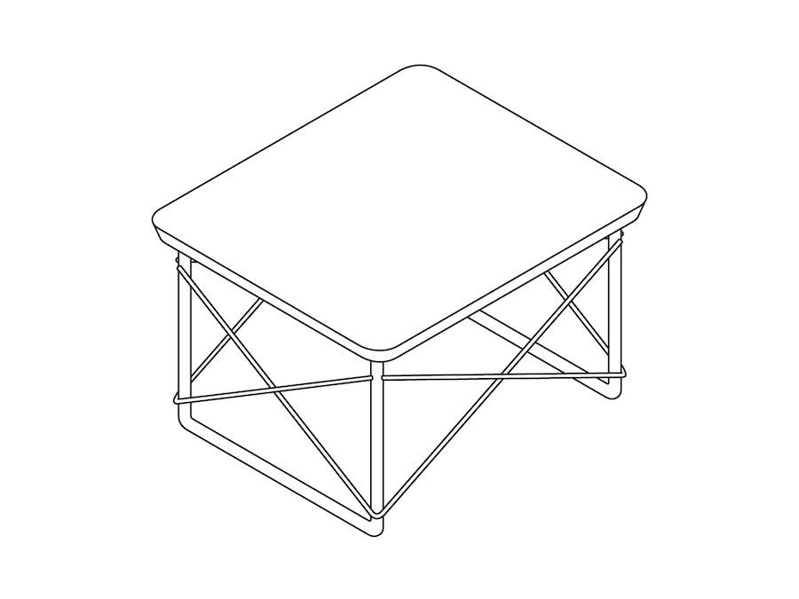A line drawing - Eames Wire Base Low Table