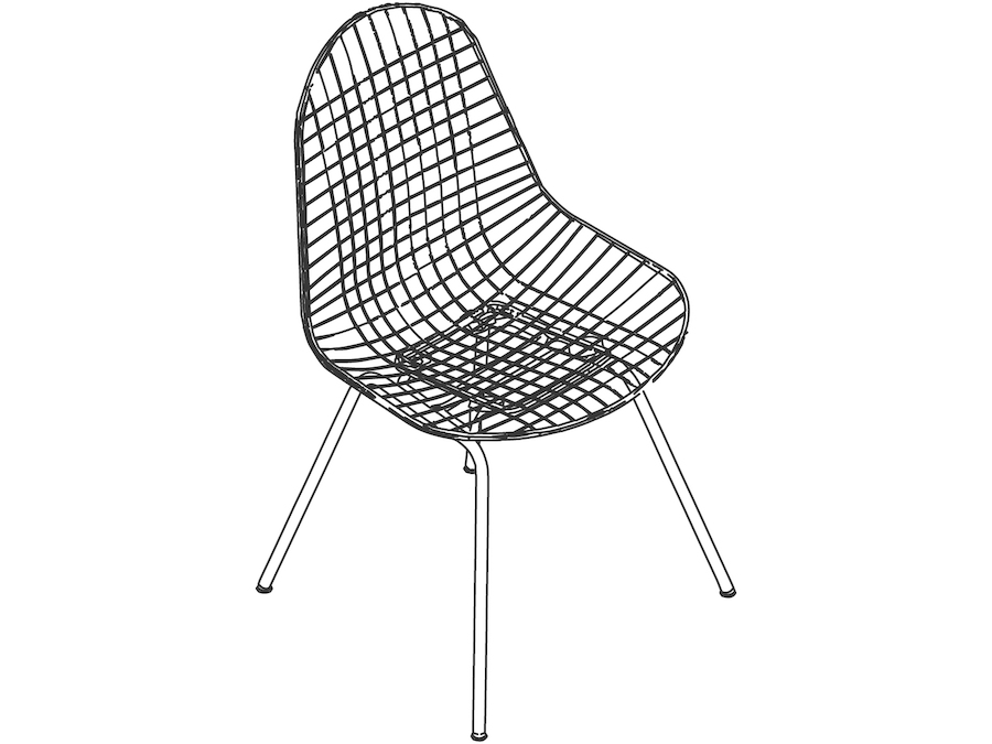 A line drawing - Eames Wire Chair–4-Leg Base–Nonupholstered