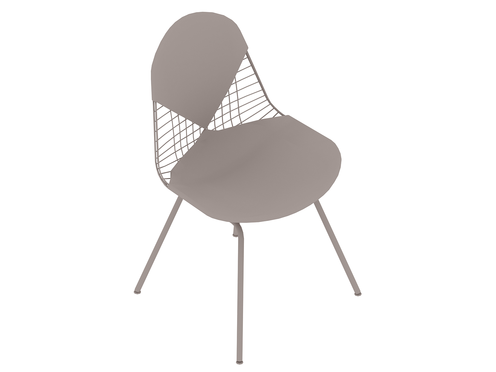 Una representación genérica - Silla Eames Wire con base de 4 patas, con respaldo y asiento tapizados