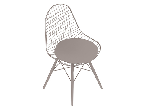 通用渲染图 - Eames钢丝座椅–木质底座–带软垫的座垫