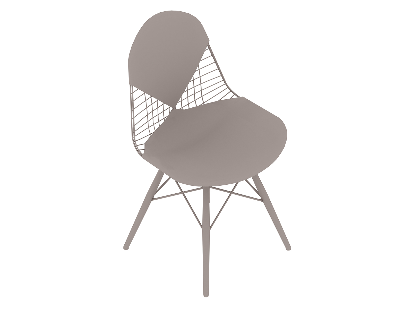 Uma renderização genérica - Cadeira Eames Wire–Base em cavilha–Assento e encosto estofados