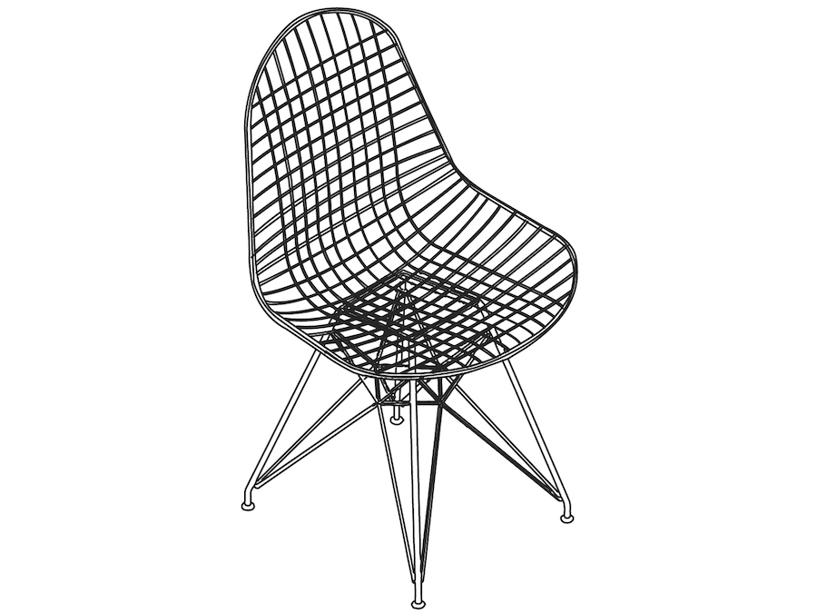 A line drawing - Eames Wire Chair–Wire Base–Nonupholstered