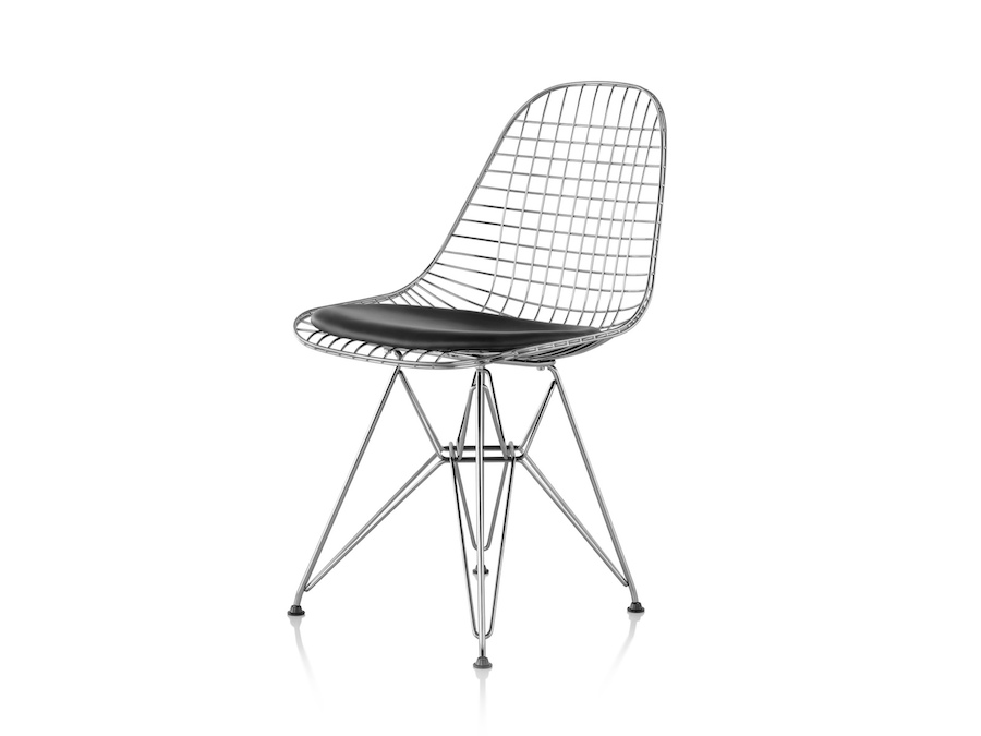 A photo - Eames Wire Chair–Wire Base–Upholstered Seat