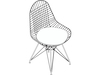 A line drawing - Eames Wire Chair–Wire Base–Upholstered Seat