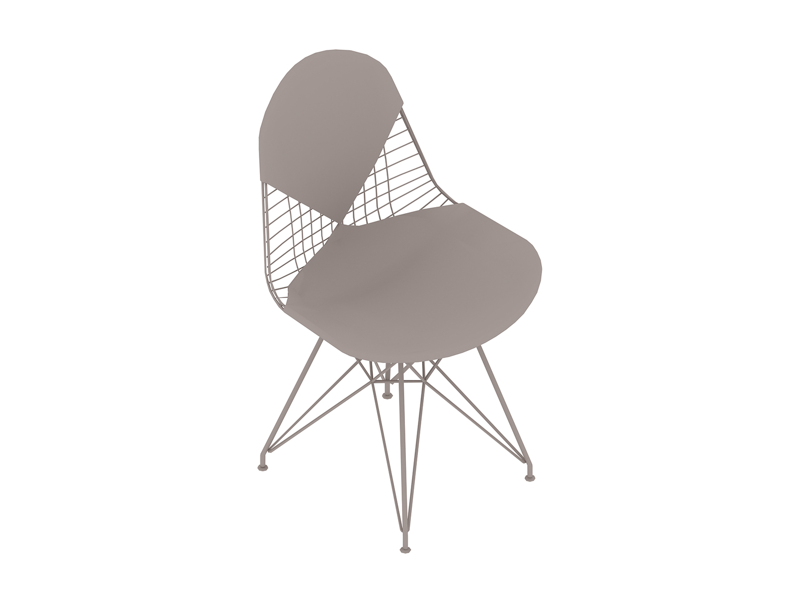 Uma renderização genérica - Cadeira Eames Wire–Base em arame–Assento e encosto estofados