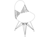 A line drawing - Eames Wire Chair–Wire Base–Upholstered Seat and Back
