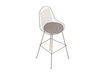 A generic rendering - Eames Wire Stool–Bar Height–Upholstered Seat