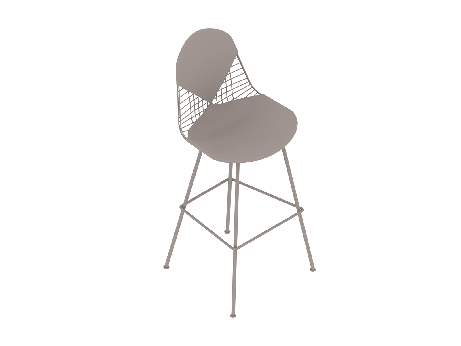 Una representación genérica - Taburete Eames Wire para bar, con respaldo y asiento tapizados