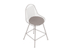通用渲染图 - Eames钢丝凳子–柜台高度–带软垫的椅座
