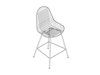 A line drawing - Eames Wire Stool Outdoor–Counter Height