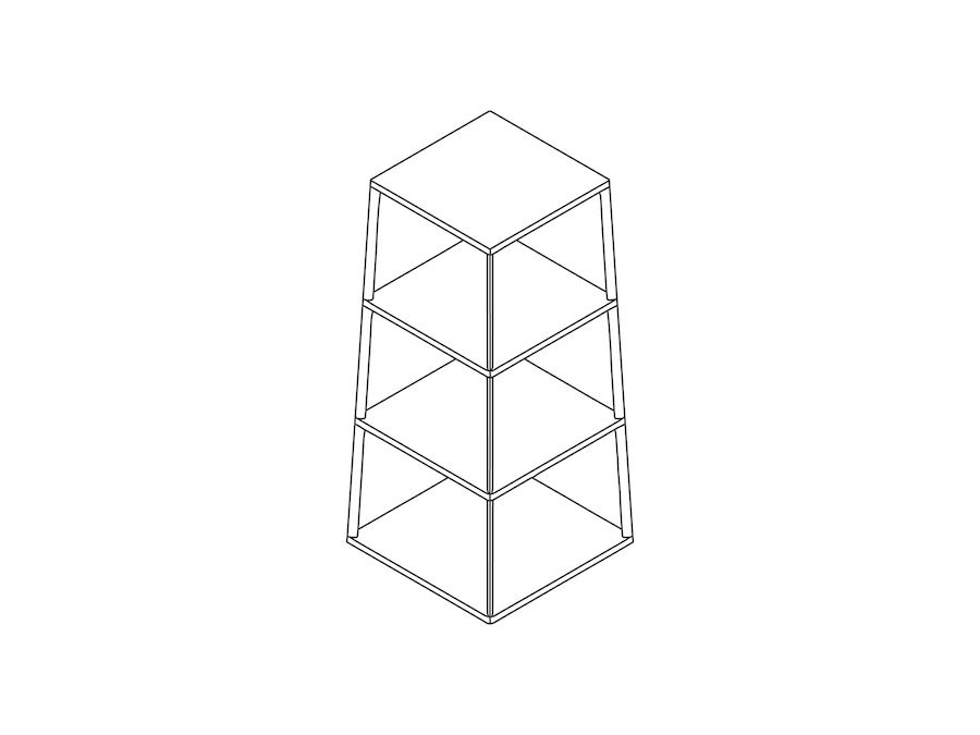 A line drawing - Eiffel Shelving–4 Layer–Square