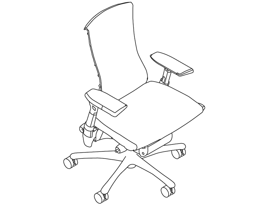 Eine Zeichnung - Embody Stuhl – mit Armlehnen