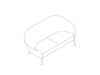 A line drawing - Ever Sofa–2 Seat