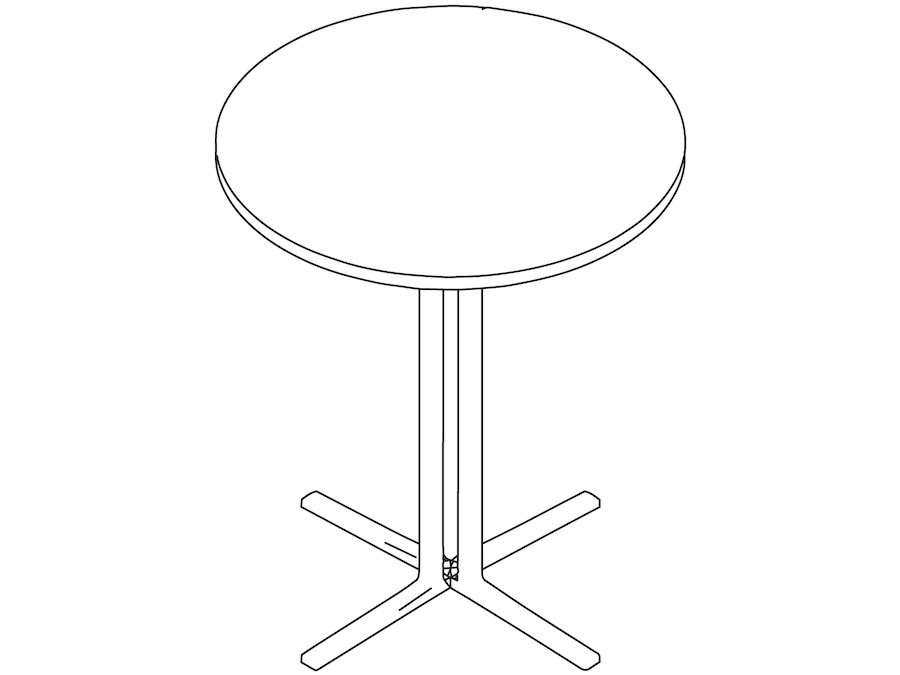 A line drawing - Everywhere Standing Height Table–Round