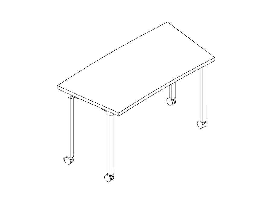 A line drawing - Everywhere Table–Classroom Curve–Post Leg