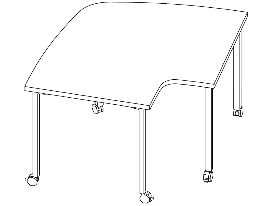 Um desenho de linha - Mesa Everywhere–Canto para sala de conferências