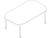 Um desenho de linha - Mesa Everywhere–Oval–Post Leg