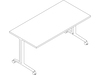 A line drawing - Everywhere Table–Rectangular–C Leg