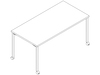 A line drawing - Everywhere Table–Rectangular–Post Leg
