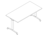 A line drawing - Everywhere Table–Rectangular–T Leg