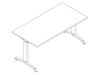 Um desenho de linha - Mesa Everywhere–Retangular–T Leg