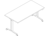 Um desenho de linha - Mesa Everywhere–Retangular–T Leg com ajuste de altura