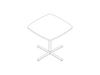 Um desenho de linha - Mesa Everywhere–ligeiramente quadrada–base em coluna simples
