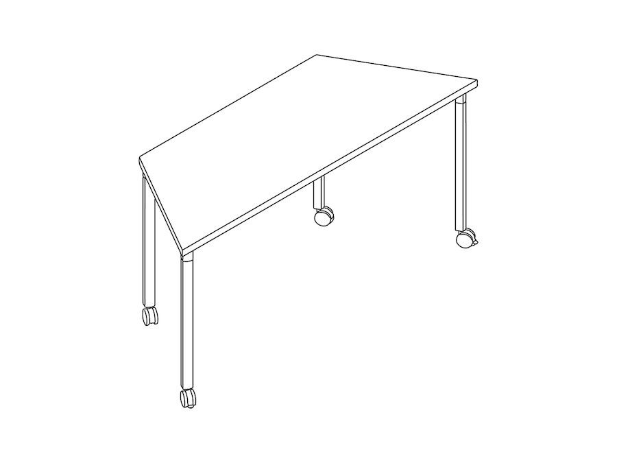 A line drawing - Everywhere Table–Trapezoid–Post Leg
