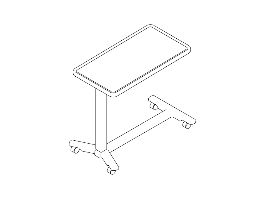 A line drawing - EZ-123 Overbed Table