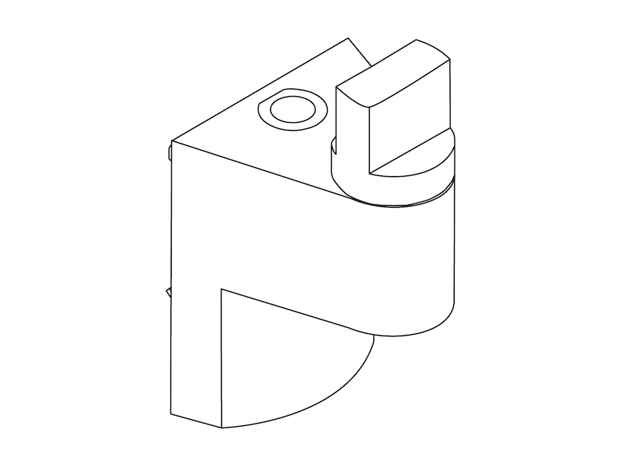 A line drawing - Flo Monitor Arm–Rail Tile Mount