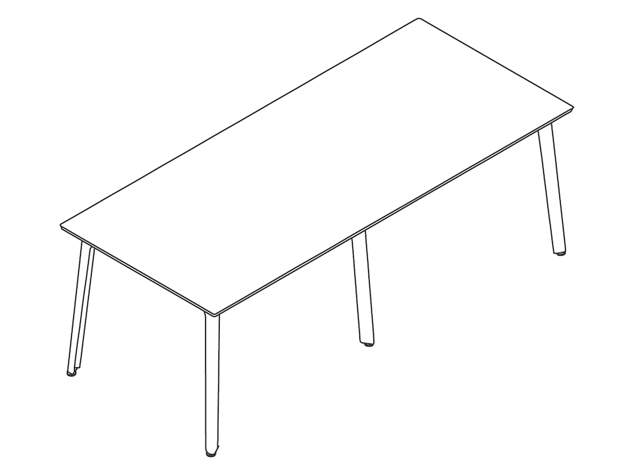 线描图 - Fold Bar Height桌 - 6腿