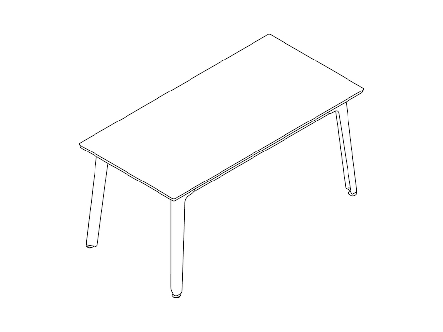 Dessin au trait : Table de conférence Fold–Rectangulaire