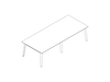 线描图 - 折叠式会议桌 - 长方形 - 6腿