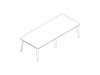 A line drawing - Fold Conference Table–Rectangular–6 Leg