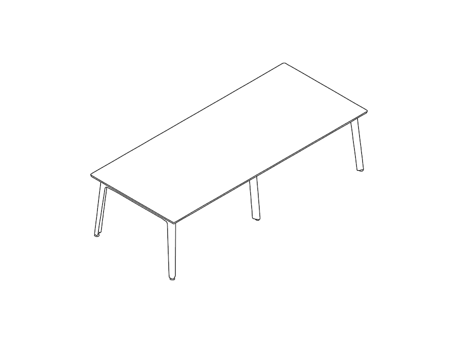 Eine Zeichnung - Fold Konferenztisch–rechteckig–6 Tischbeine